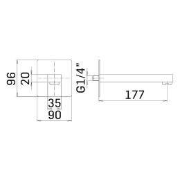 Излив настеннный Mamoli Euclide 22170000D12K Matt black