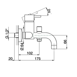 Смеситель для ванны Cisal Less Minimal LM00015021, хром