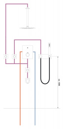 Фото Верхний душ Grohe Rainshower F-series 27271LSO, 25,4*25,4 см, 1 режим струи, без держателя, белая лу