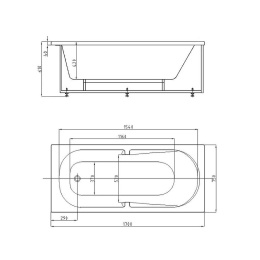 Акриловая ванна 170x75 Aquatek (LEY170-0000021), прямоугольная