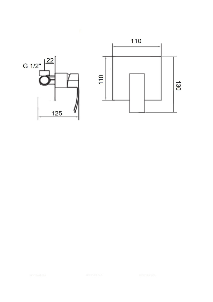 CREAVIT Cмеситель на унитаз с подводкой встраиваемый