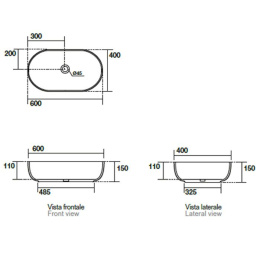 Раковина накладная Kerasan NOLITA 534389*0