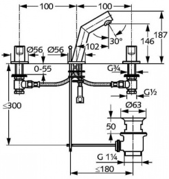Фото Смеситель для раковины Kludi New Waves (571430530) хром