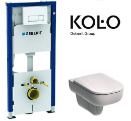 Инсталляция Geberit с унитазом Kolo Traffic L99022000, сиденье микролифт, комплект