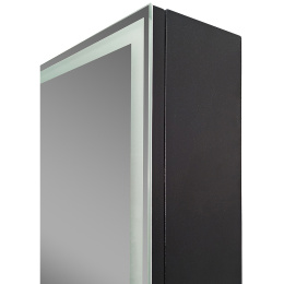 Континент МВК053 Зеркало-шкаф "Mirror Box black Led" 600х800