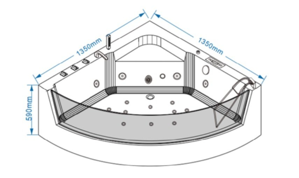 Ванна гидромассажная 135х135 Grossman (GR-13513) белый глянцевый