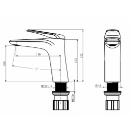 Фото Смеситель для раковины, картридж 35 мм, черный матовый, FC074A-CMT