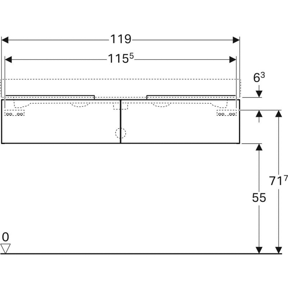 Geberit iCon 840120000 Тумба для раковины, с ящиками выдвижными