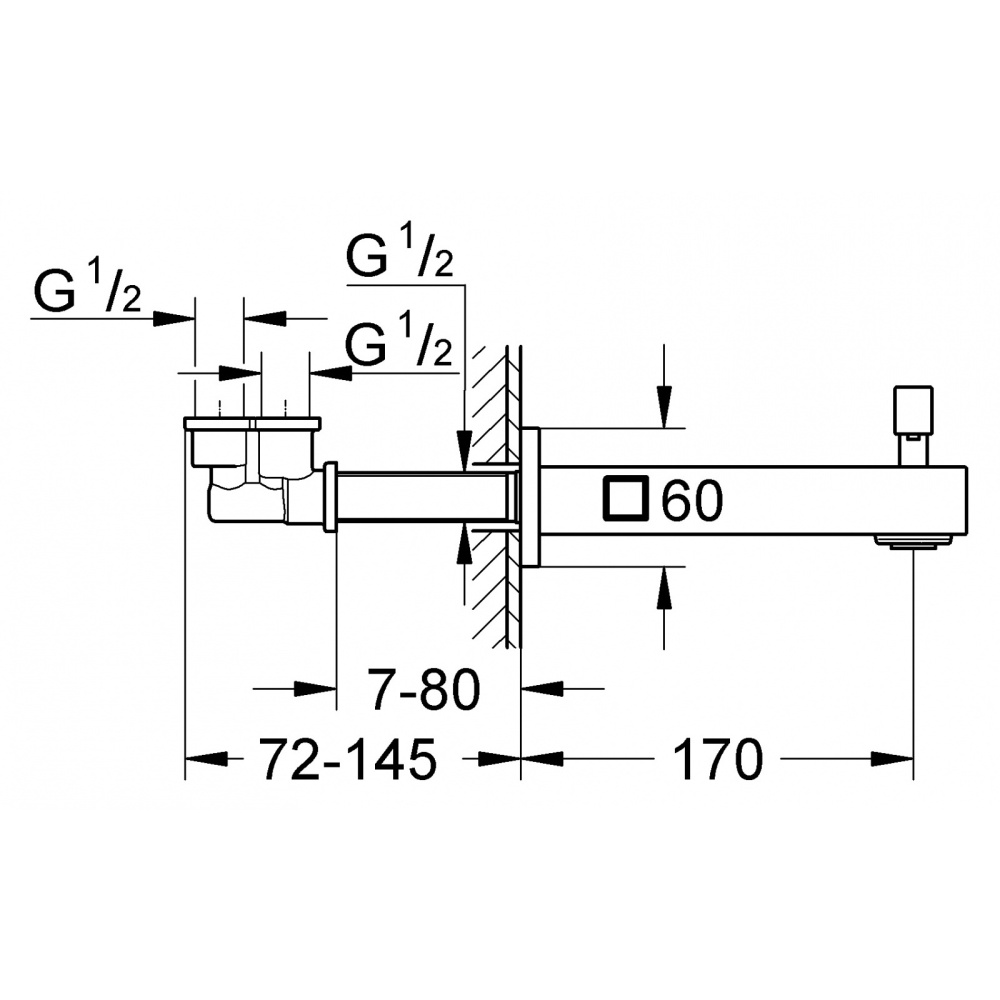 Grohe Eurocube 13304000 Излив, для ванны