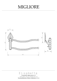 Migliore Elisabetta 17006 Полотенцедержатель двойной L60 см, бронза
