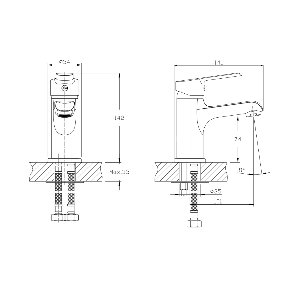 Смеситель для раковины RUSH Victoria VI7135-11