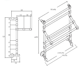 Водяные полотенцесушители Полотенцесушитель водяной Margaroli Sole 452 4524705GOP, с полкой, высота 62.8 см, ширина 53 см