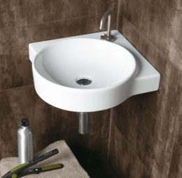 SIMAS Flow FL24bi*1 Раковина угловая, 49,5х49,5см, с 1 отв. выбитым вручную, цвет белый