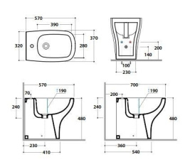 Биде напольное Globo Argento (GEA09.BI) белый