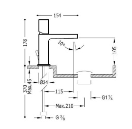 Фото Tres Class 20510302 Смеситель для раковины