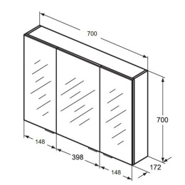 Зеркальный шкафчик E0321WG Ideal Standard Connect Space