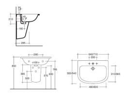 Фото Подвесная раковина Galassia Piuma (8500)