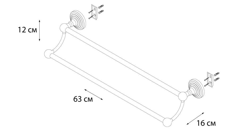Фото Полотенцедержатель FIXSEN Retro трубчатый 2-ой (FX-83802)
