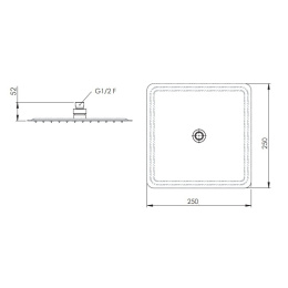 Remer 357UFD25X Душевая головка с шарнирным соединением, 25 см (сталь)