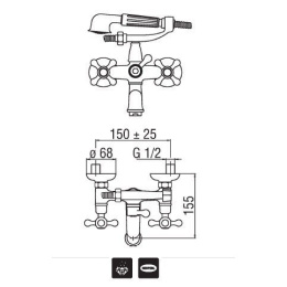 NOBILI Grazia GRC5001CR Смеситель для ванны (хром)