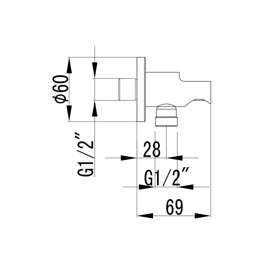 Подключение для душевого шланга Lemark (LM4885C) хром