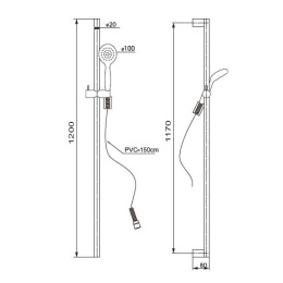 Фото Душевой гарнитур Paini Catania CTCR121L12 хром