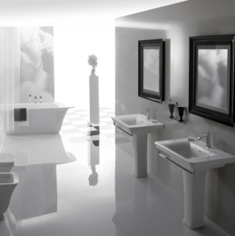 Фото Раковина подвесная Globo Relais (RE070.BI*1+PL070CR) хром, белый