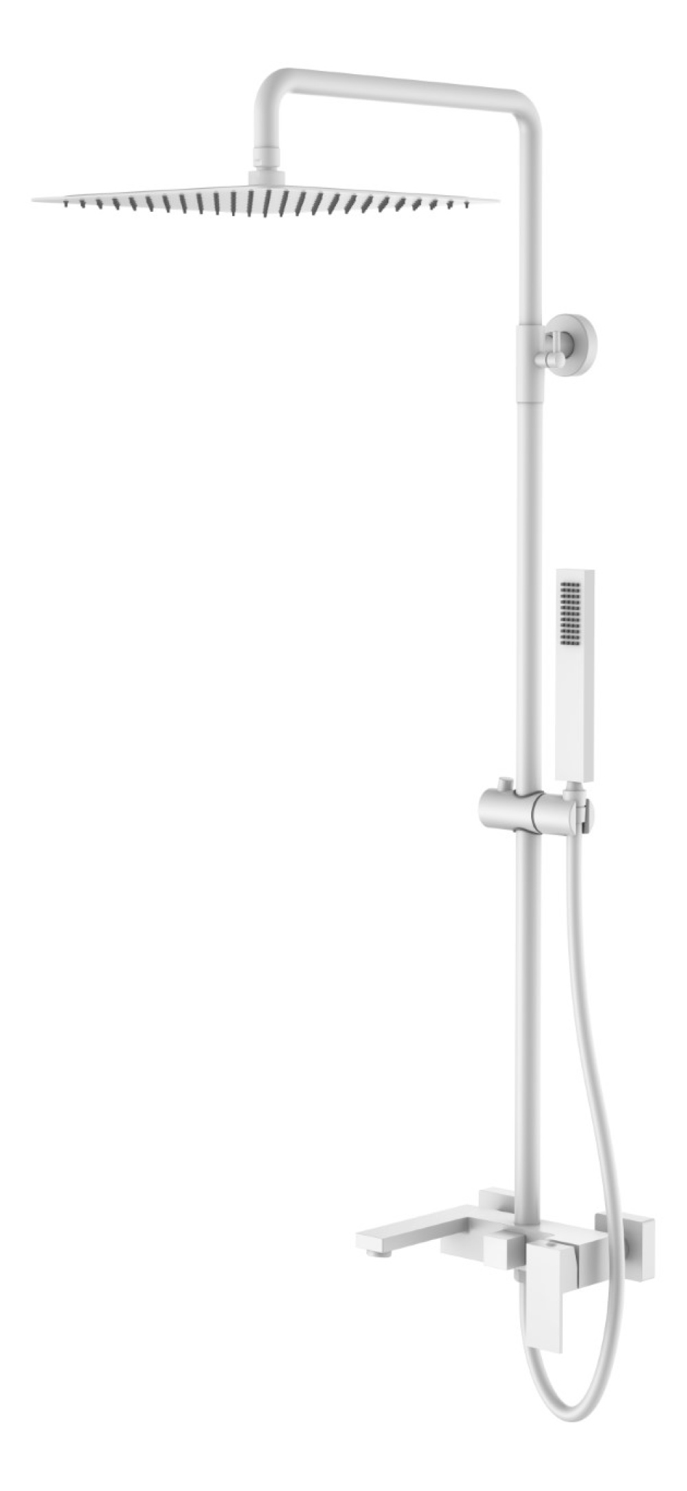 Фото Cмеситель для умывальника Boheme Qubic (478-MW) белый, матовый