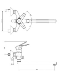 Фото Teka MT Plus 461210250 - Смеситель для ванны с длинным изливом