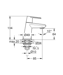 Кран, для кухни Grohe Eurodisc Cosmopolitan 23051002