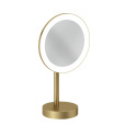 Настольное косметическое зеркало KLUDI Vela R 58995N0F с подсветкой, 3х, золото шлифованное