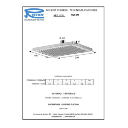 Remer 359WX Душевая головка с шарнирным соединением, 24x14 см (латунь в хроме)