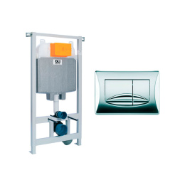 Инсталляция OLI 74 ,мех.+Панель слива RIVER DUAL пластик хр.гл. 09262 OLM