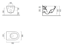 Унитаз подвесной без обода крышка микролифт GSI KUBE 891511