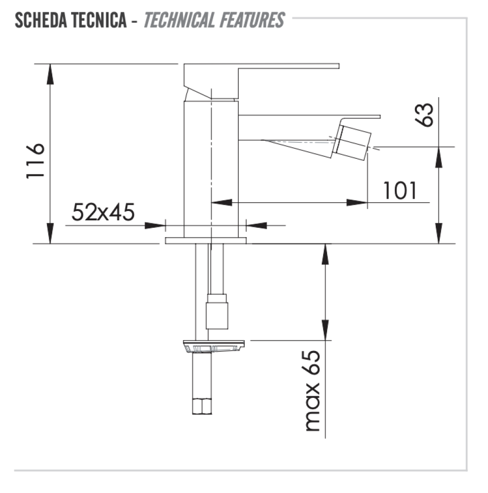 Фото Смеситель для биде Remer Q-Design QD21