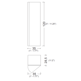 Armadi Art Vallessi 836-C matt Пенал Vallessi 120*35*28,5cm Кашемир мат