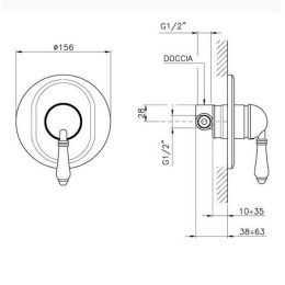 Фото Встраиваемый смеситель для душа Nicolazzi Petit Mont Blanc 3406CR76 с внутренним механизмом