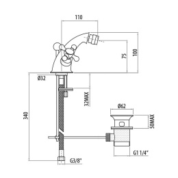 Фото Смеситель для биде 1236012D0oro Vivaldi GATTONI