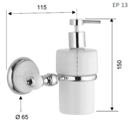 Фото Remer Epoca EP13CR Дозатор для жидкого мыла подвесной (белый | хром)
