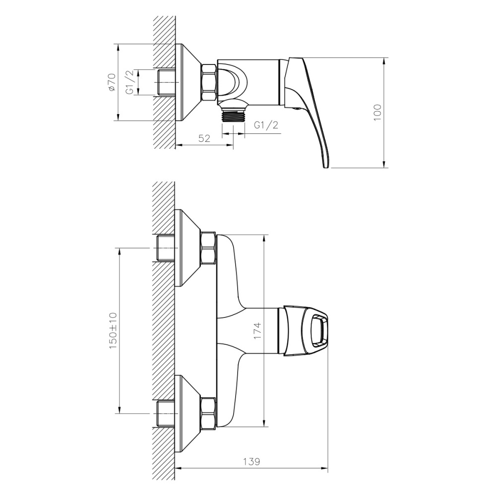Смеситель для душа DECOROOM DR21 (DR21056)