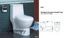 Фото Напольный унитаз моноблок Laguraty 2148A белый