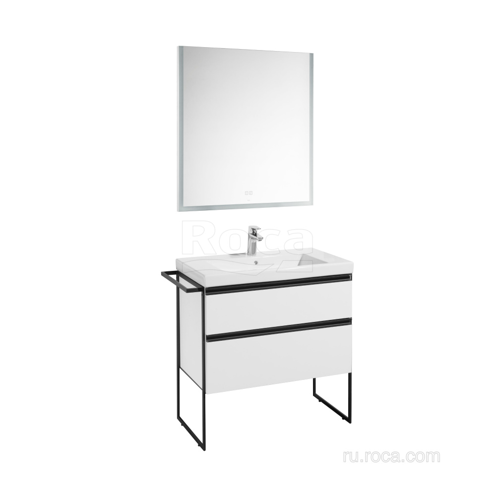 Фото Тумба под раковину Roca Domi (A857459806) белый глянцевый