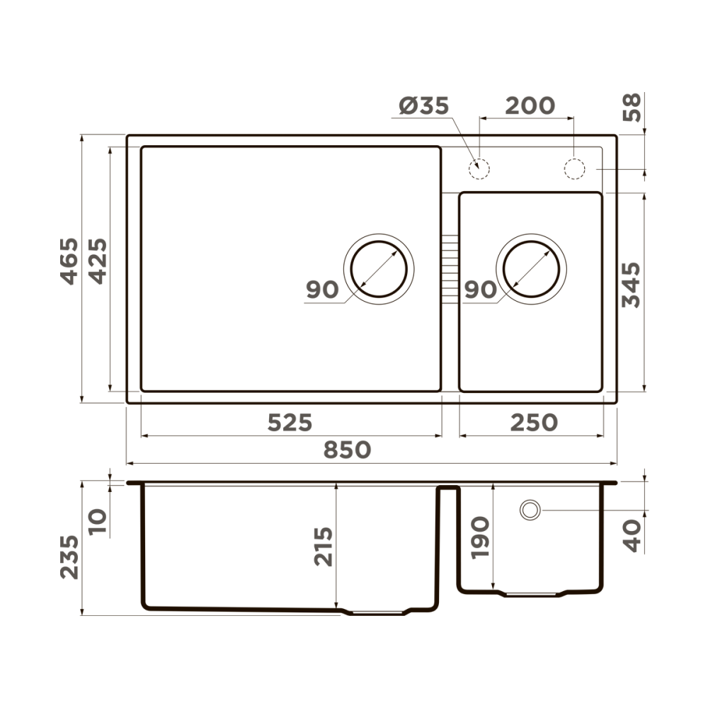 Кухонная мойка Omoikiri Tedori 85-2-U-GR Tetogranit (4993542) leningrad grey