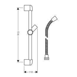 Штанга для душа Hansgrohe Unica Croma (27727000) хром