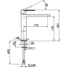 Смеситель для раковины Cisal LineaViva LV00150021, хром