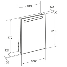 Зеркальный шкаф Roca Victoria Nord 60 ZRU9000030 с подсветкой Белый