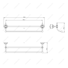 Фото MELANA 820 Двойная штанга для полотенец хром+золото MLN-820002