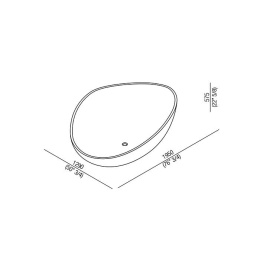 Agape Drop AVAS1097ZZ Ванна отдельностоящая 195х129х57.5 см, цвет: белая
