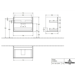 Villeroy Boch Finion F01000PH Тумба под раковину 796х498 мм (Glossy Black)
