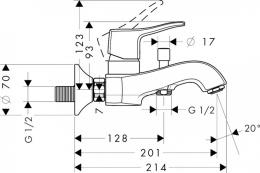 Смеситель для ванны Hansgrohe Metris Classic 31478000